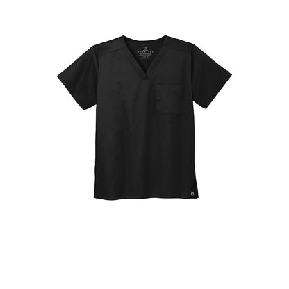 WonderWink® Unisex WorkFlex™ Chest Pocket V-Neck Top CoommuniCare Embroidered