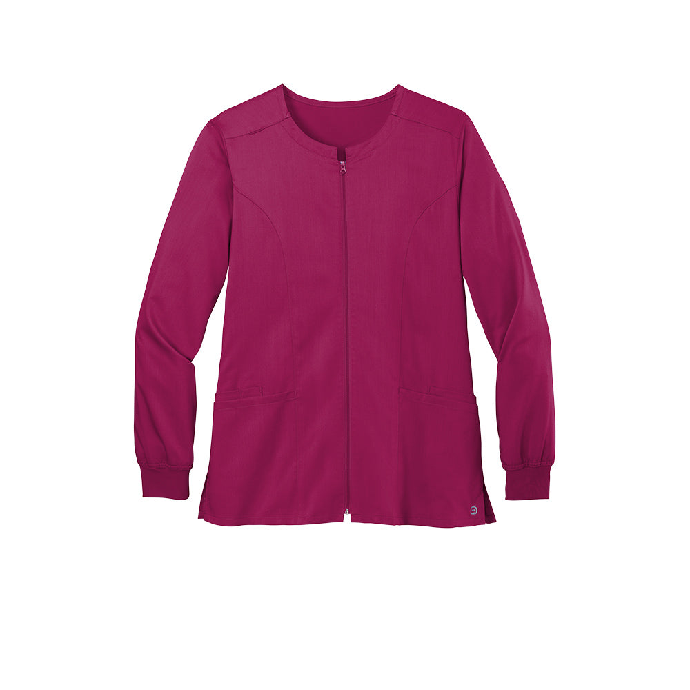 WonderWink® Women’s Premiere Flex™ Full-Zip Scrub Jacket Embroidered CommuniCare