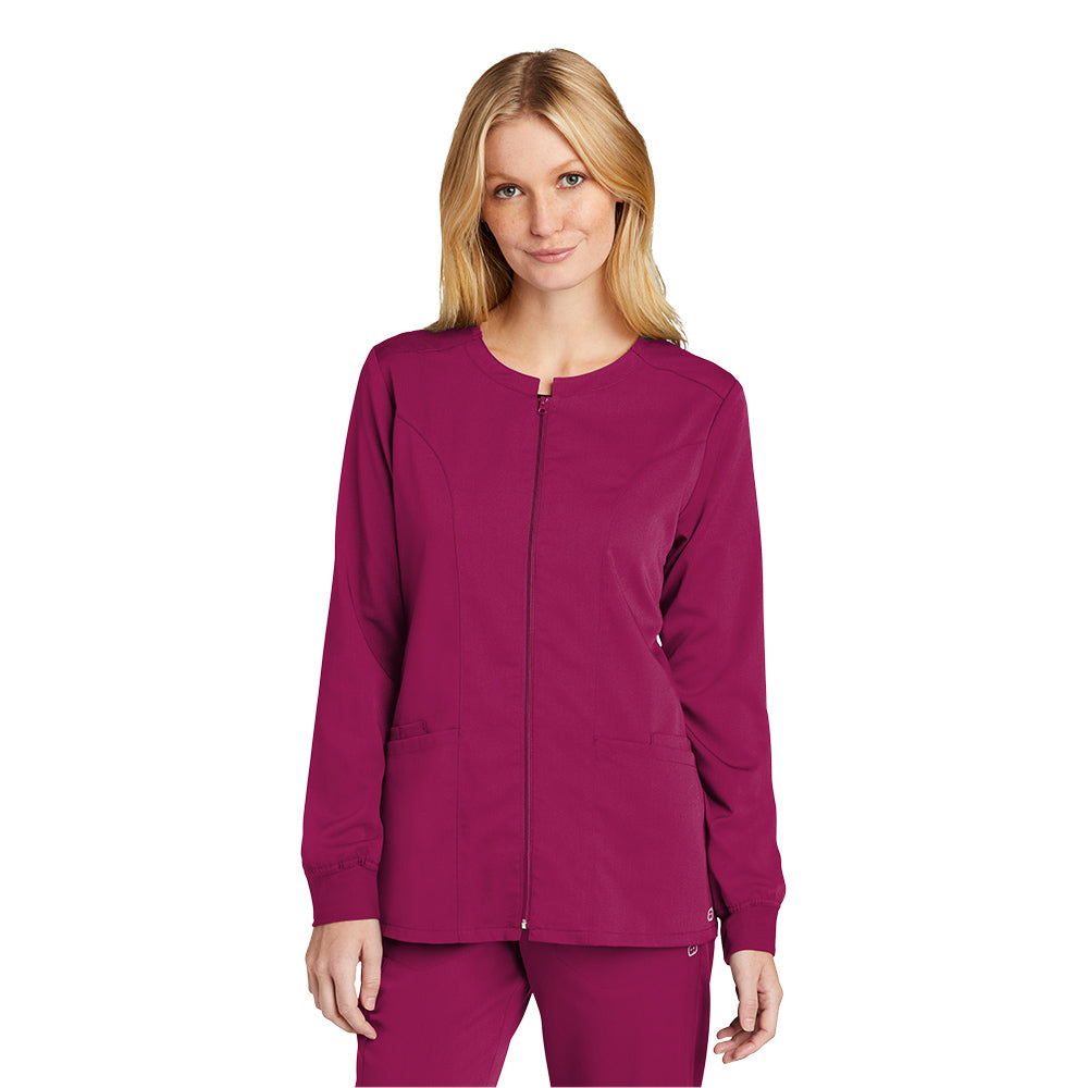 WonderWink® Women’s Premiere Flex™ Full-Zip Scrub Jacket Embroidered CommuniCare