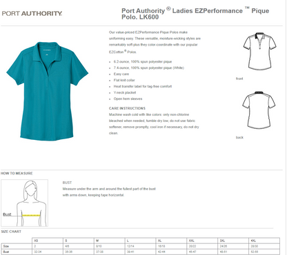 Port Authority ® Ladies EZPerformance ™ Pique Polo LK600 CommuniCare Logo